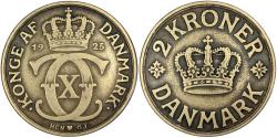 World Coins - Coin, Denmark, Christian X, 2 Kroner, 1925, , Aluminum-Bronze, KM:825.1