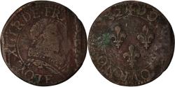 World Coins - Coin, France, Louis XIII, Double tournois, buste juvénile au col fraisé