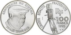 World Coins - France, 100 Francs, Jean Renoir, Centenaire du Cinéma, 1995, Essai Proof
