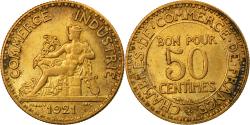 World Coins - Coin, France, Chambre de commerce, 50 Centimes, 1921, Paris,