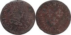 World Coins - Coin, France, Louis XIII, Double Tournois, 1639, Vallée du Rhône,