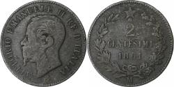 World Coins - Italy, Vittorio Emanuele II, 2 Centesimi, 1861, Milan, Bronze, , KM:2.1
