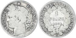 World Coins - Coin, France, Cérès, Franc, 1871, Bordeaux, , Silver, KM:822.2