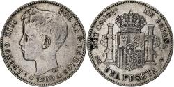 World Coins - Spain, Alfonso XIII, Peseta, 1900, Valencia, Silver, , KM:706
