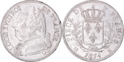 World Coins - Coin, France, Louis XVIII, 5 Francs, 1814, Bordeaux, Rare in this quality