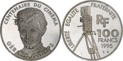 World Coins - France, 100 Francs, Gérard Philipe, 1995, Monnaie de Paris, BE, Silver
