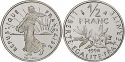 World Coins - Coin, France, Semeuse, 1/2 Franc, 1998, Paris, Proof / BE, , Nickel