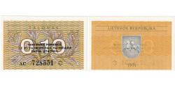World Coins - Lithuania, 0.10 Talonas, 1991, KM #29b, UNC(65-70), AA