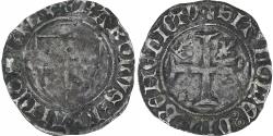 World Coins - France, Charles VI, Blanc Guénar, 1411-1420, La Rochelle, 4th emission, Billon