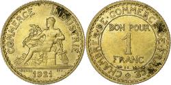World Coins - France, Franc, Chambre de commerce, 1921, Paris, Cupro-Aluminium,