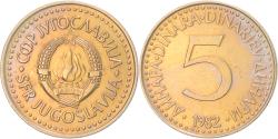 World Coins - Coin, Yugoslavia, 5 Dinara, 1982