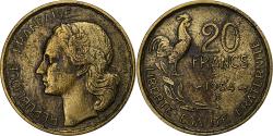World Coins - France, 20 Francs, Guiraud, 1954, Beaumont-Le-Roger, Cupro-Aluminium,