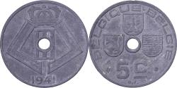 World Coins - Belgium, Leopold III, 5 Centimes, 1941, Brussels, Zinc, , KM:123