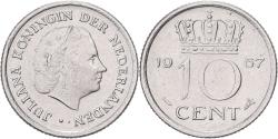 World Coins - Netherlands, Juliana, 10 Cents, 1967, Nickel, , KM:182