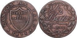 World Coins - Canton of Vaud, VAUD, 1/2 Batzen-5 Rappen, 1816, Billon, , KM:6