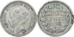 World Coins - Netherlands, Wilhelmina I, 10 Cents, 1938, Utrecht, Silver, , KM:163