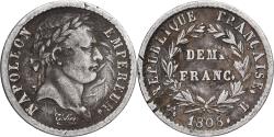 World Coins - France, Napoleon I, 1/2 Franc, 1808, Rouen, Silver, , Gadoury:398