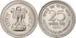 World Coins - India, 25 Paise, 1965, Bombay, Aluminum, , KM:48.2