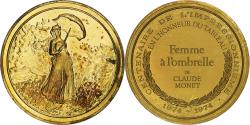 World Coins - France, Medal, Femme à l'ombrelle tournée à droite, Claude Monet, Vermeil