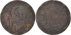 World Coins - Italy, Vittorio Emanuele II, 10 Centesimi, 1862, Milan, Copper,