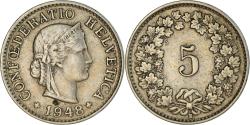 World Coins - Coin, Switzerland, 5 Rappen, 1948, Bern, , Copper-nickel, KM:26