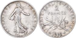 World Coins - France, Semeuse, 2 Francs, 1912, Paris, , Silver, KM:845.1, Gadoury:532