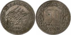World Coins - Central African States, 50 Francs, 1961, Monnaie de Paris, Copper-nickel