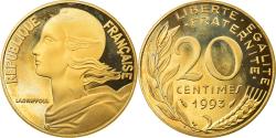 World Coins - Coin, France, Marianne, 20 Centimes, 1993, Paris, Proof,