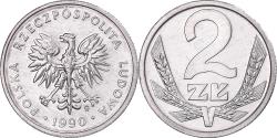 World Coins - Coin, Poland, 2 Zlote, 1990, Warsaw, , Aluminum, KM:80.3