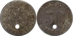 World Coins - Germany, Stadt Heidelberg, 50 Pfennig, Undated (1918-1919), Holed,