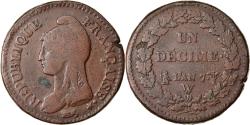 World Coins - Coin, France, Dupré, Decime, AN 7, Lille, , Bronze, KM:644.11
