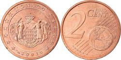World Coins - Monaco, 2 Euro Cent, 2001, Paris, , Copper Plated Steel, KM:168