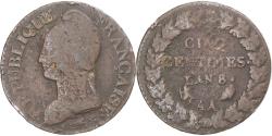 World Coins - Coin, France, Dupré, 5 Centimes, AN 8, Metz, , Copper, Gadoury:126a