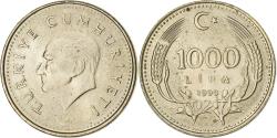 World Coins - Turkey, 1000 Lira, 1990, Nickel-brass, , KM:997
