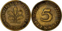 World Coins - Coin, GERMANY - FEDERAL REPUBLIC, 5 Pfennig, 1950, Hambourg, , Brass