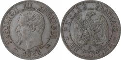 World Coins - France, Napoleon III, Centime, 1855, Lyon, Dog, Bronze, , Gadoury:86