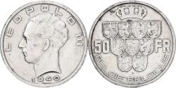 World Coins - Belgium, Leopold III, 50 Francs, 50 Frank, 1940, Brussels, Silver,