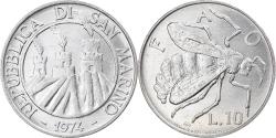 World Coins - Coin, San Marino, 10 Lire, 1974, Rome, , Aluminum, KM:33