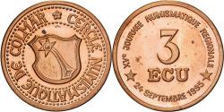 World Coins - France, 3 Ecu, Cercle Numismatique de Colmar, 1995, Copper,