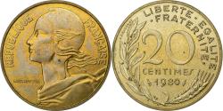 World Coins - France, 20 Centimes, Marianne, 1980, MDP, série FDC, Aluminum-Bronze,
