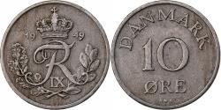 World Coins - Denmark, Frederik IX, 10 Öre, 1949, Copenhagen, Copper-nickel,