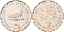 World Coins - Macedonia, 2 Denari, 1995, Brass, , KM:6