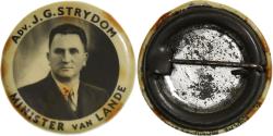 World Coins - South Africa, Broche, J.G Strydom, Minister van Lande, Métal,