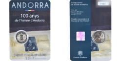 World Coins - Andorra, 2 Euro, 100 ans de l'hymne national, 2017, Monnaie de Paris, BU
