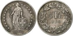 World Coins - Switzerland, 1/2 Franc, 1974, Bern, Copper-nickel, , KM:23a.1