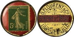 World Coins - Coin, France, Genièvre de l'Abbaye, Loos-lez-Lille, 5 Centimes, Timbre-Monnaie