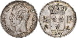 World Coins - France, Charles X, 1/4 Franc, 1827, Paris, Silver, , Gadoury:353