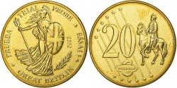 World Coins - Great Britain, Medal, 20 C, Essai-Trial, 2002, Copper-Nickel Gilt,