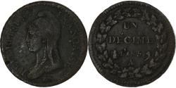 World Coins - France, Un Décime, AN 5, Paris, Copper,