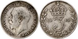 World Coins - Great Britain, George V, 3 Pence, 1919, , Silver, KM:813